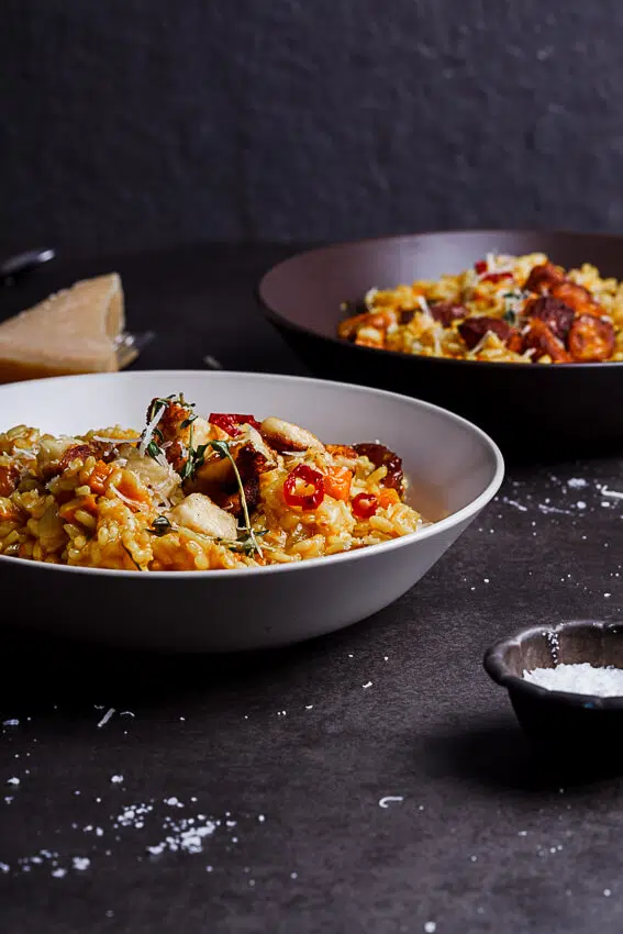 Butternut risotto with haloumi