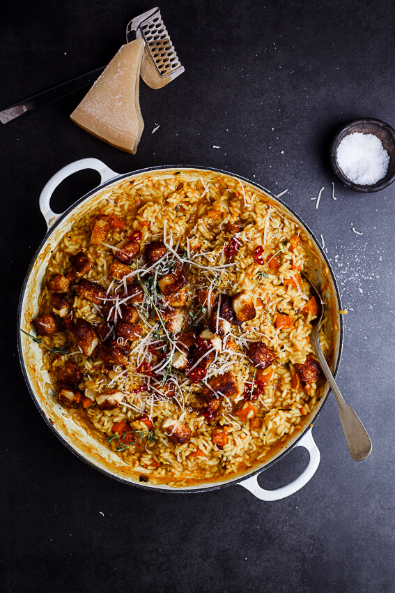 Butternut risotto with haloumi