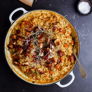 Butternut risotto with haloumi