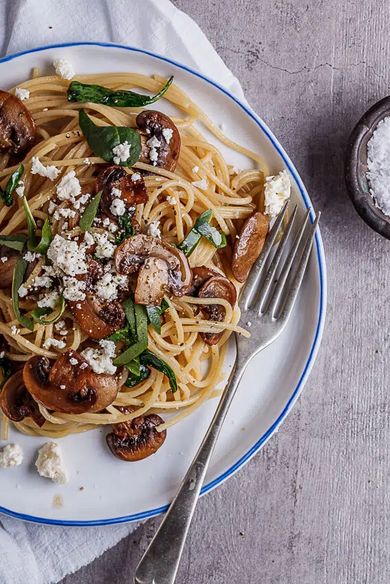 Garlic butter mushroom spaghetti
