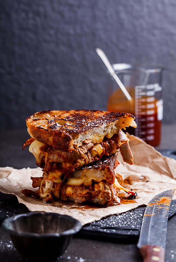 Pulled pork grilled cheese 