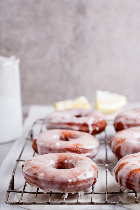 Lemon glazed doughnuts