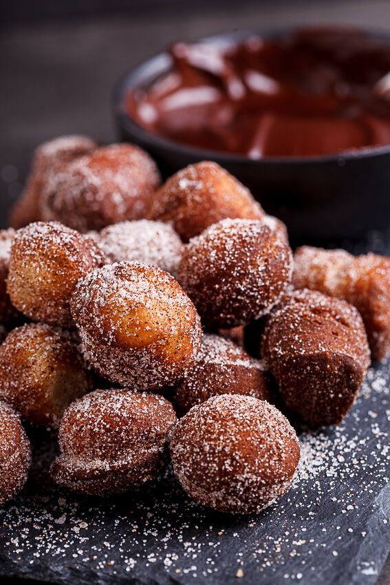 Download Cinnamon Sugar Doughnut Holes With Chocolate Espresso Ganache Simply Delicious