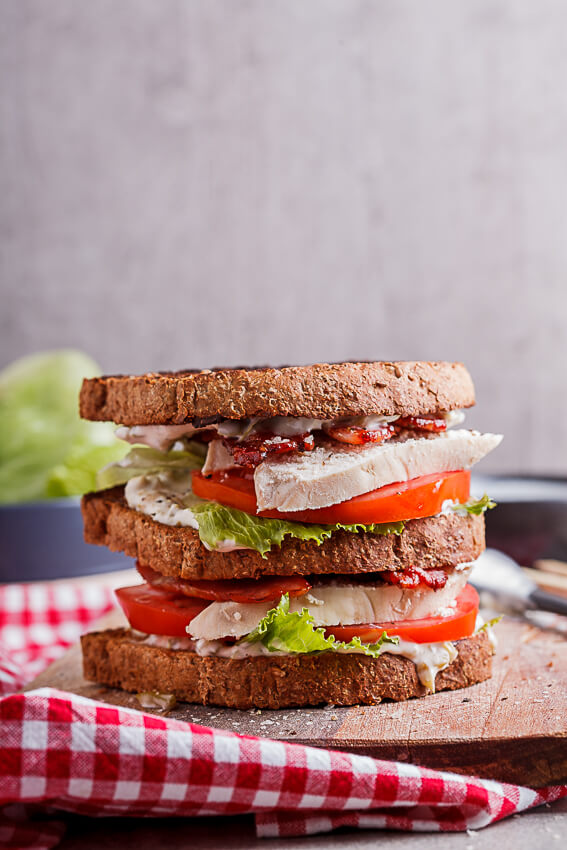 Turkey BLT club sandwich with jalapeno mayo - Simply Delicious