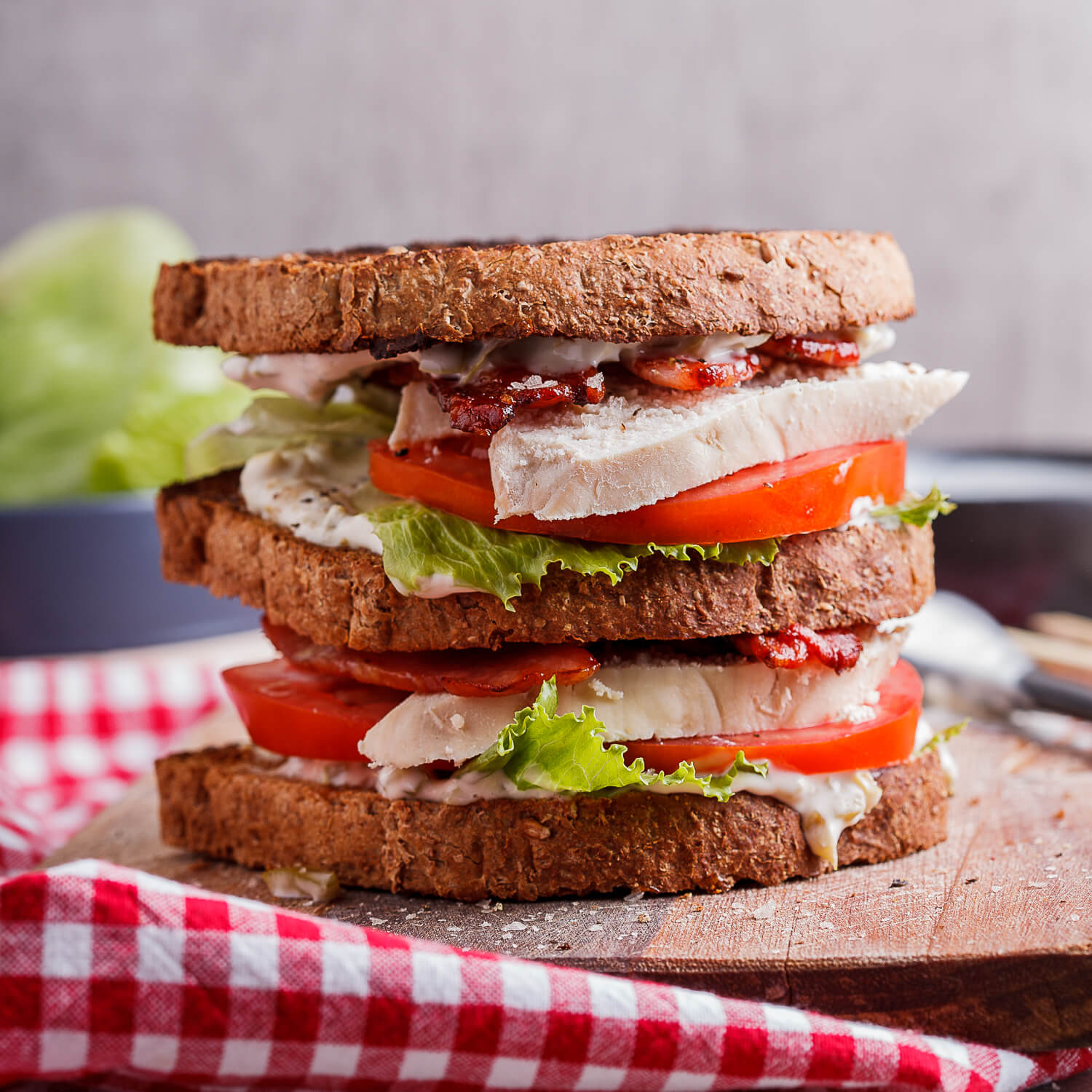 Turkey BLT club sandwich with jalapeno mayo - Simply Delicious
