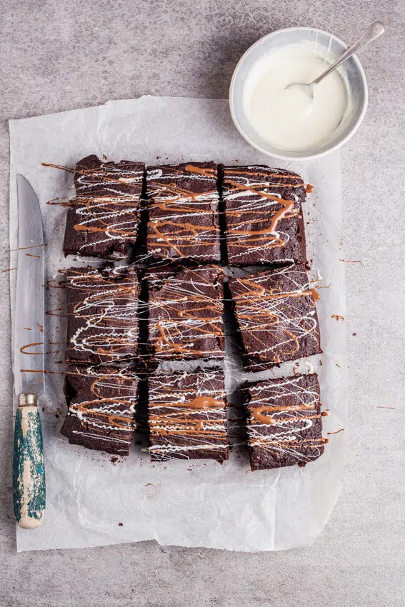 Triple chocolate coconut brownies