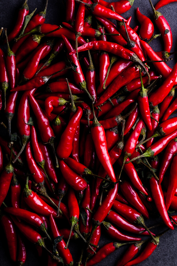 African bird's eye chillies for home-made peri-peri sauce