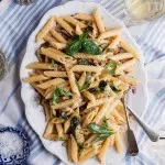 Zucchini and mushroom carbonara