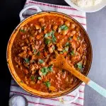 Chicken stew with garlic parmesan mashed potatoes