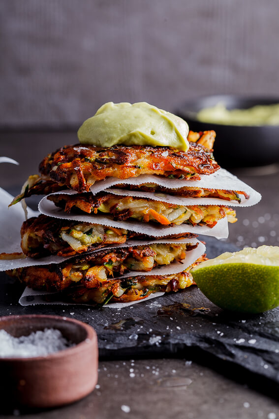 Vegetable Rösti with avocado cream