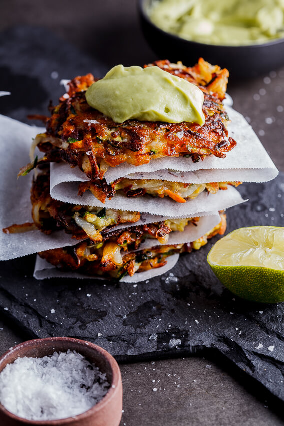 Vegetable Rösti with avocado cream