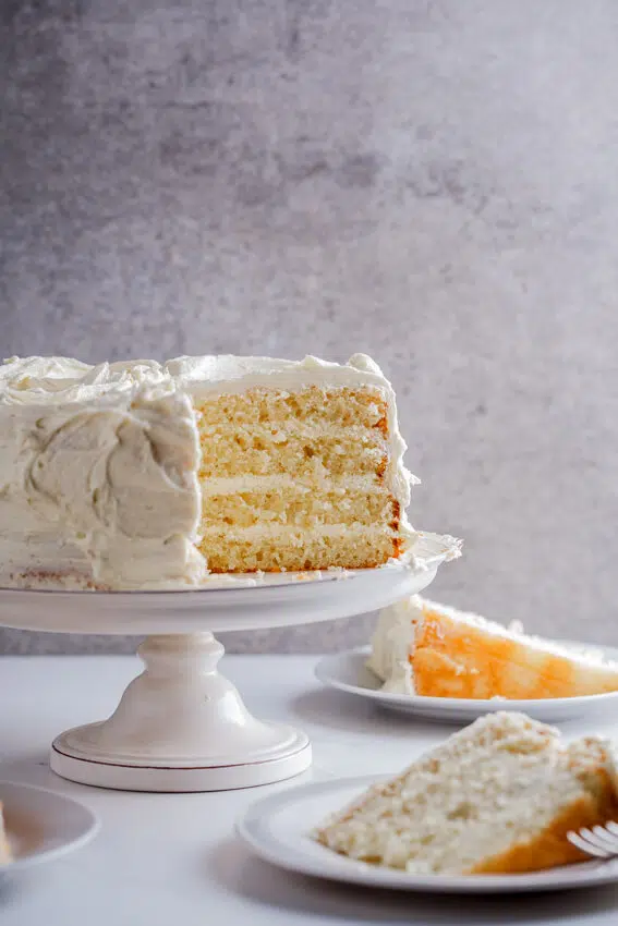 Lemon yoghurt cake with white chocolate frosting