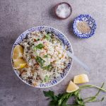 Almond, lemon and parsley pilaf rice