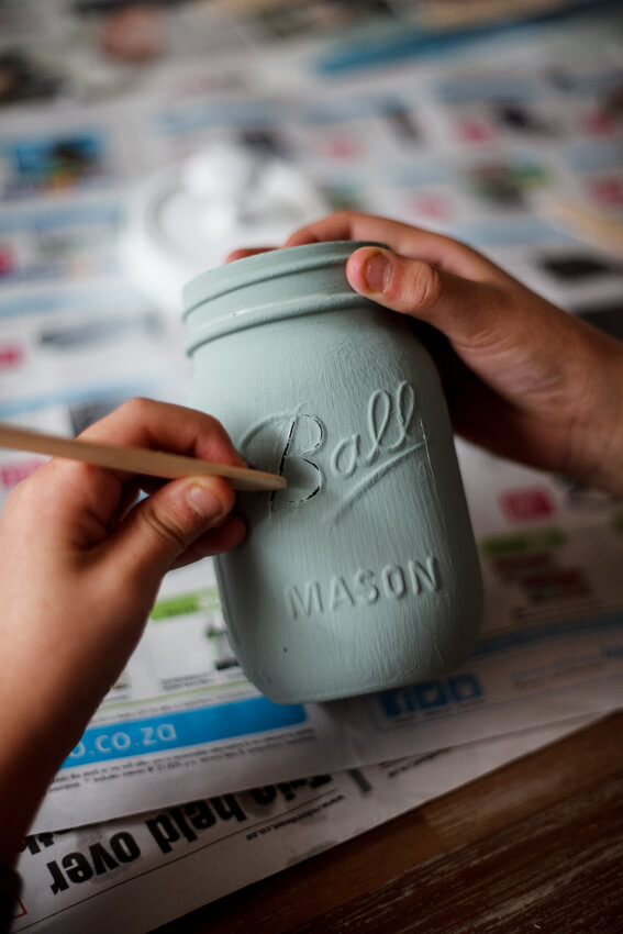 DIY painted mason jars