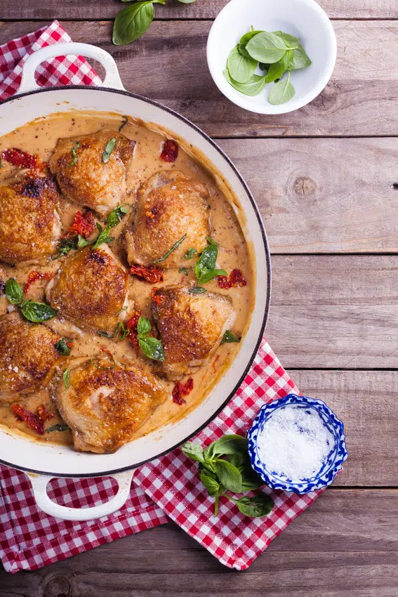 Creamy sun dried tomato and basil chicken