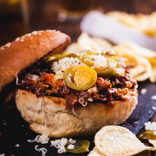 Slowcooked shredded beef Sloppy Joes with pickled jalapeños Simply