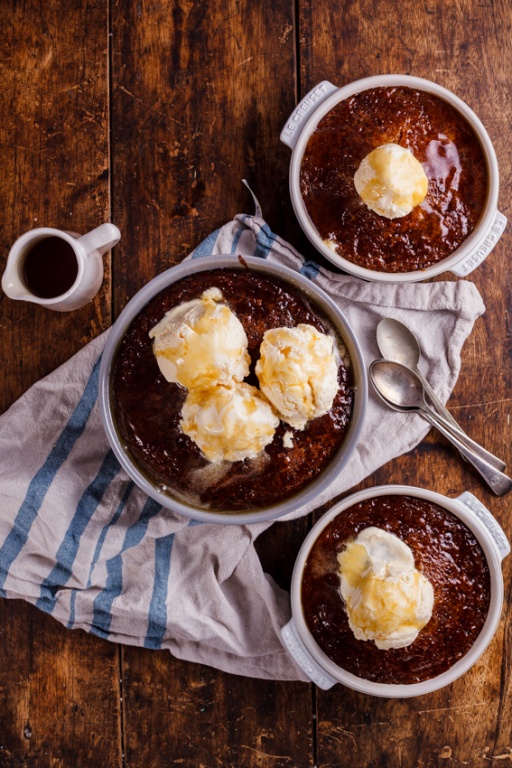 South African malva pudding with easy frozen custard - Simply Delicious