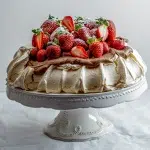 Strawberry pavlova with chocolate cream