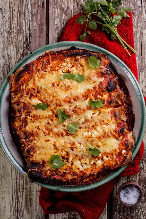 shredded chicken enchiladas