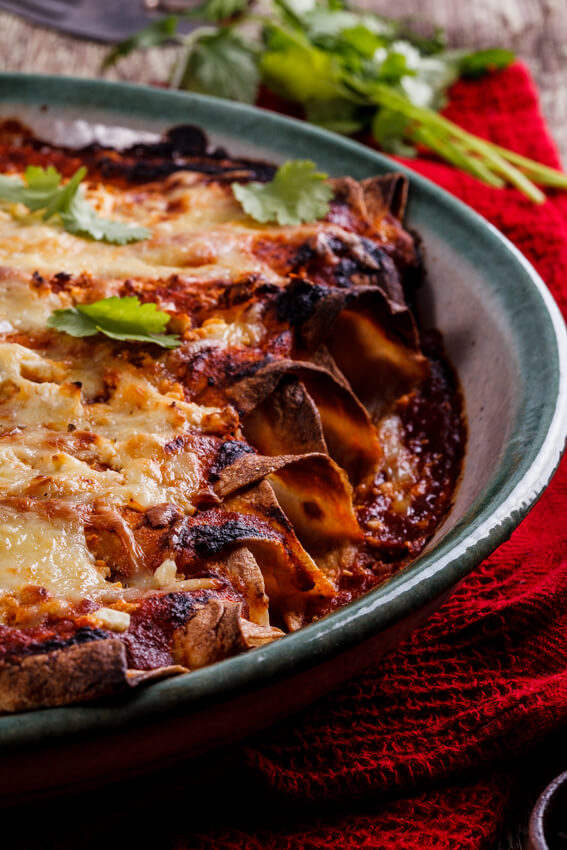 shredded chicken enchiladas