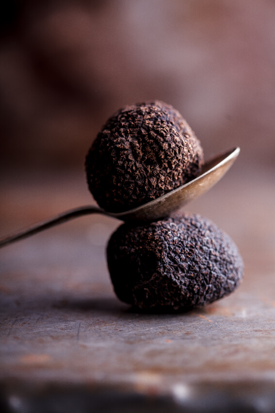 Fresh black winter truffles