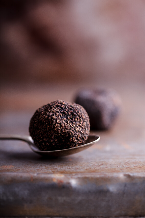 Fresh black winter truffles