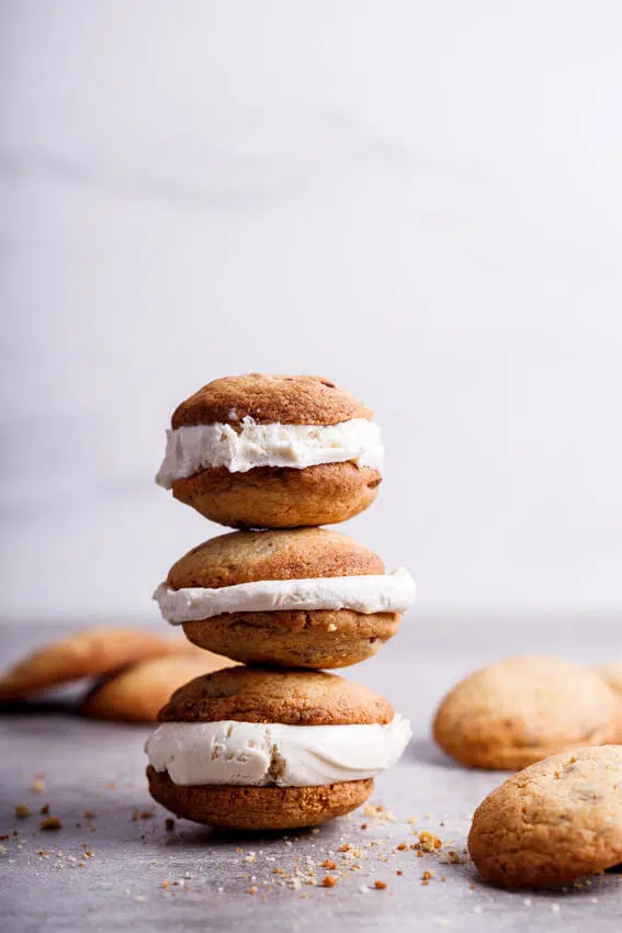 Chocolate chip cookie ice cream sandwiches