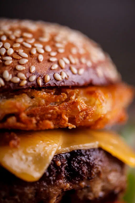 Hash brown cheeseburgers