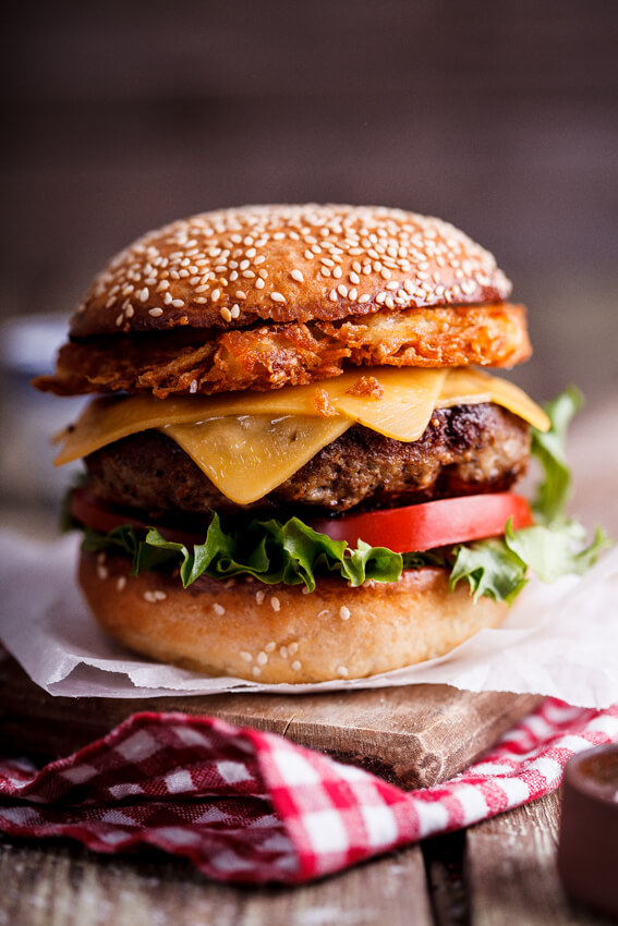 Hash brown cheeseburgers