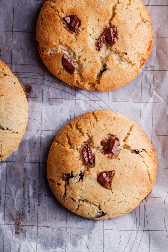 Caramel-stuffed choc chunk cookies