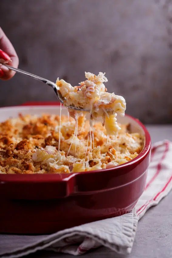Chicken Cordon Bleu pasta bake