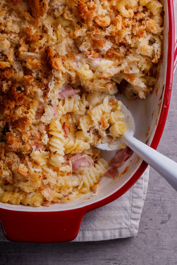 Chicken Cordon Bleu pasta bake