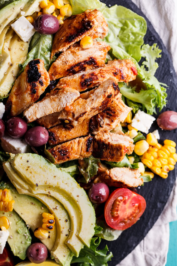 Peri Peri Chicken Salad With Charred Corn Simply Delicious