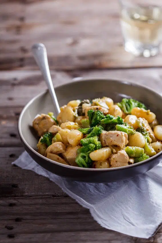 Creamy chicken and broccoli gnocchi