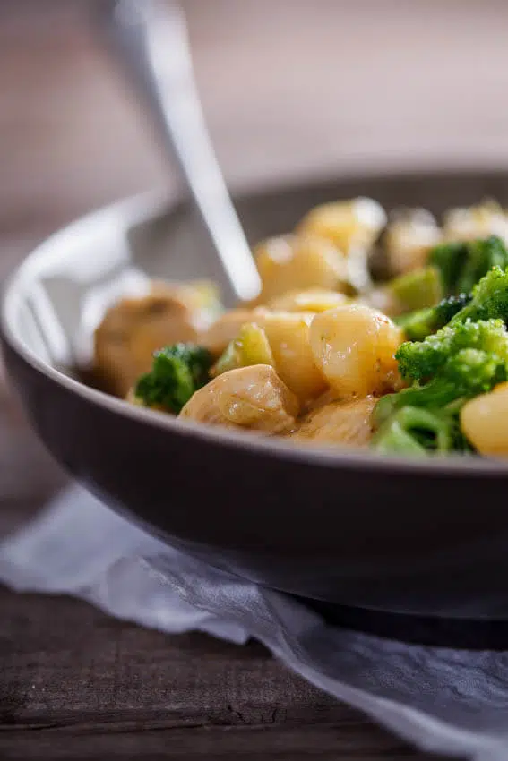 Creamy chicken and broccoli gnocchi
