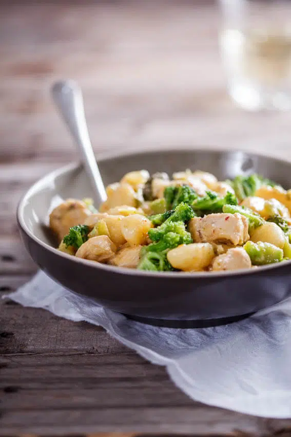 Creamy chicken and broccoli gnocchi