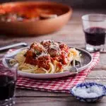 Easy pork sausage meatballs in tomato sauce