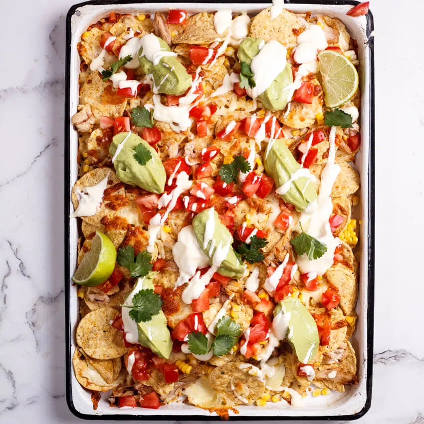 Rotisserie chicken nachos