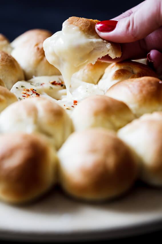 Camembert dinner roll wreath