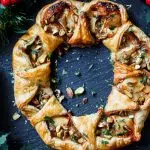 Cranberry and brie puff pastry wreath