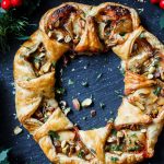 Cranberry and brie puff pastry wreath