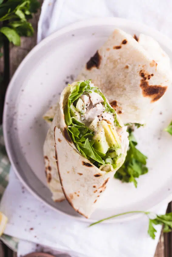 Healthy turkey Caesar wrap