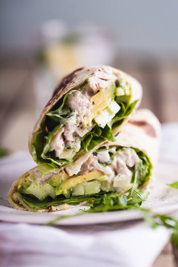 Healthy turkey Caesar wrap