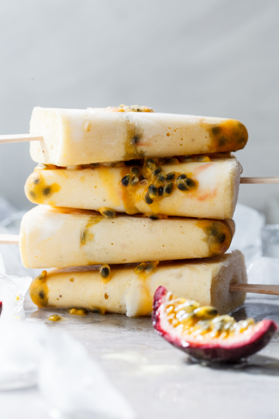 Tropical smoothie breakfast popsicles