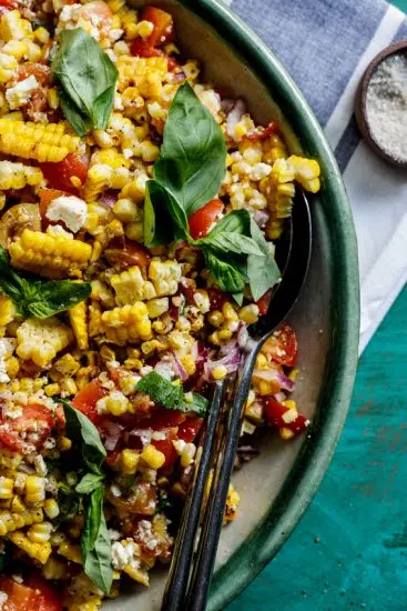 Summer grilled corn salad
