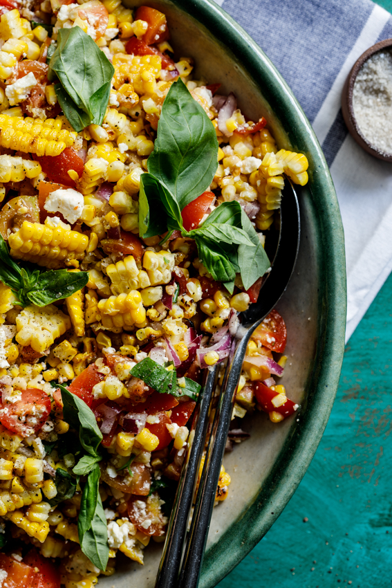 Summer grilled corn salad