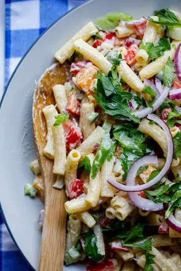 Easy creamy curried macaroni salad