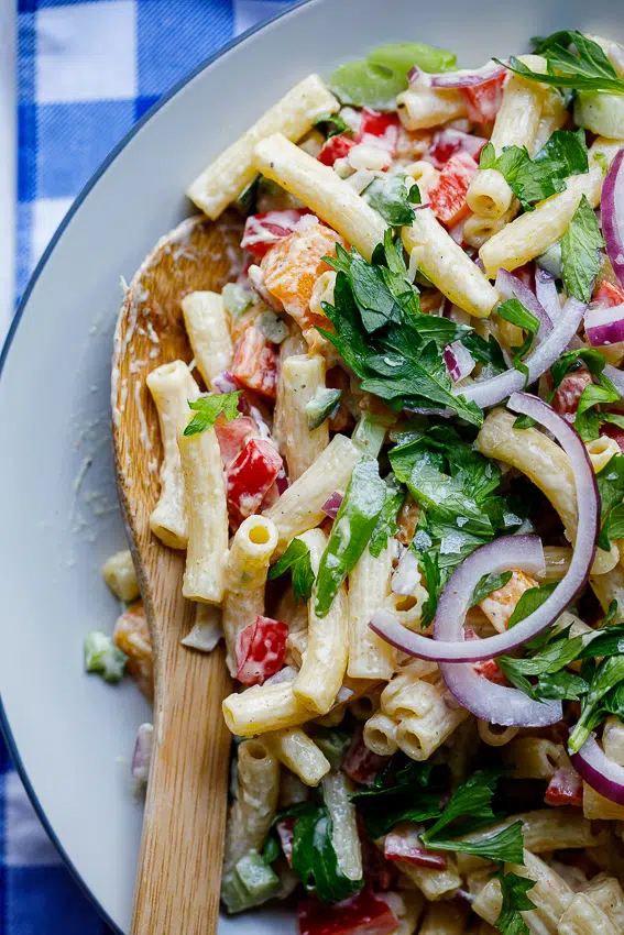 Easy creamy curried macaroni salad