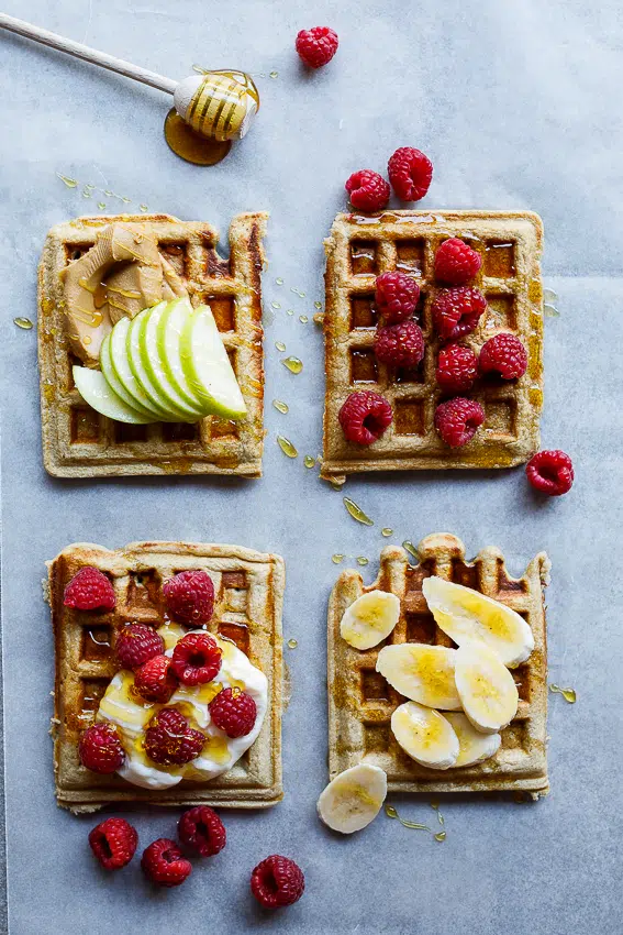 Easy healthy banana oat waffles