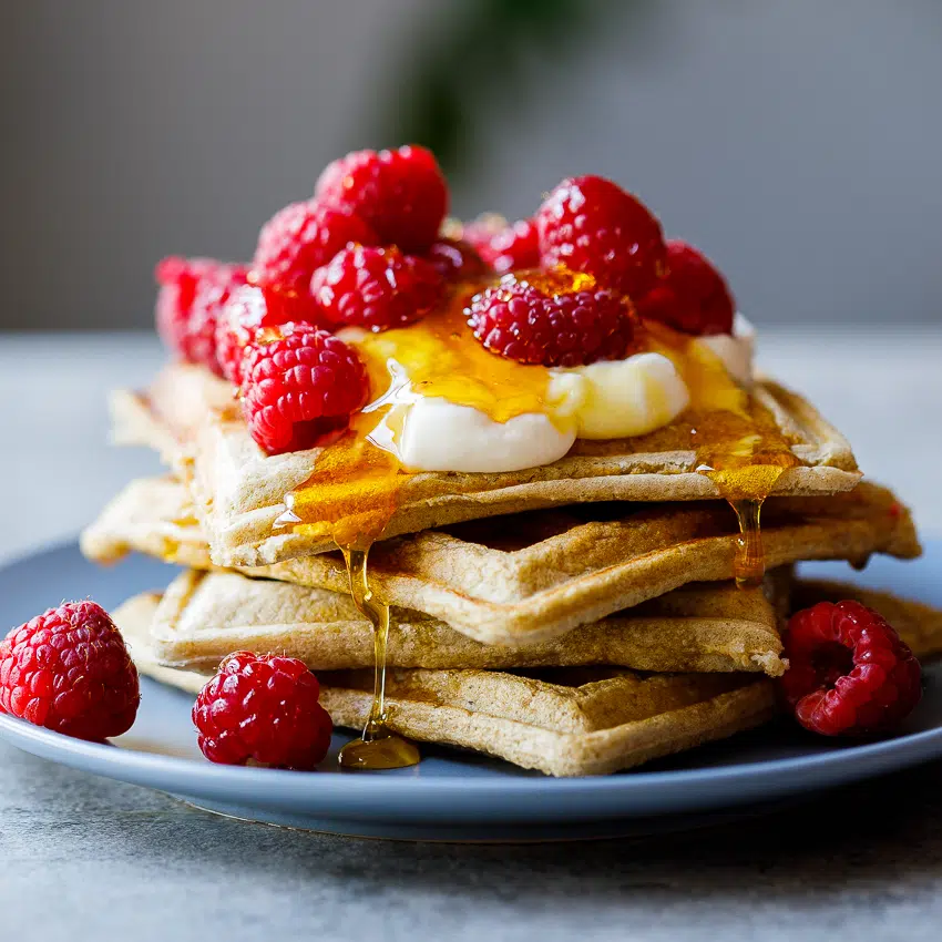 Easy healthy banana oat waffles